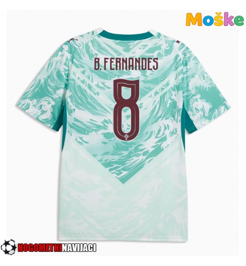 Moške Nogometnih dresov Portugalska Bruno Fernandes #8 Gostujoči SP 2026 Kratki rokavi Moške Nogometnih dresov Portugalska Bruno Fernandes #8 Gostujoči SP 2026 Kratki rokavi